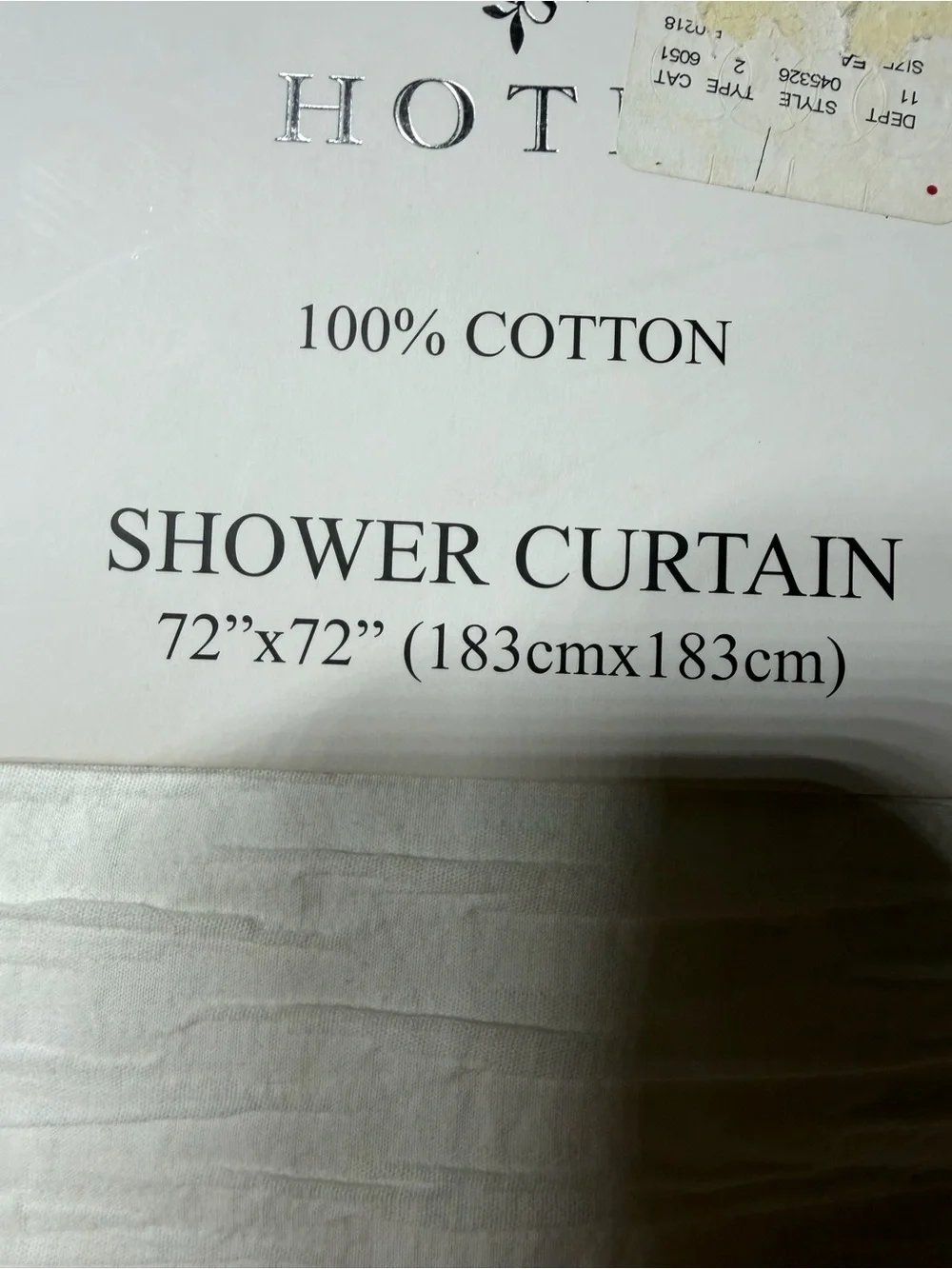 Hotel Collection White Textured 100% Cotton Shower Curtain